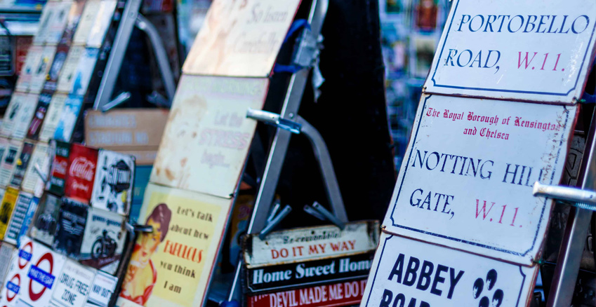 portobello road street market in london