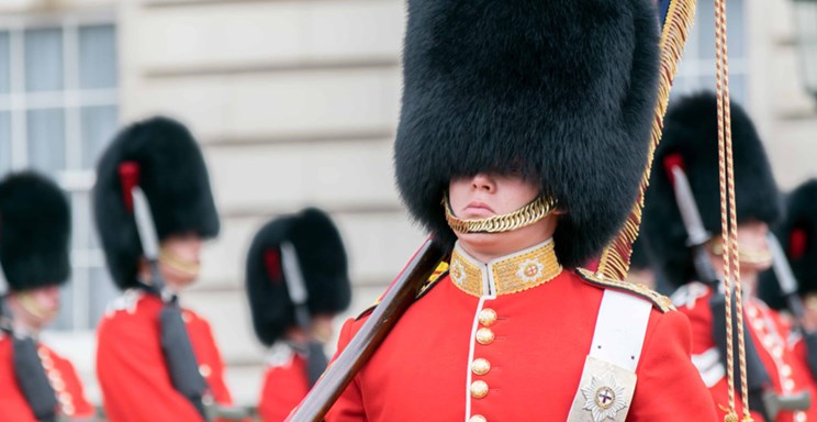 household guard outside buckingham palace